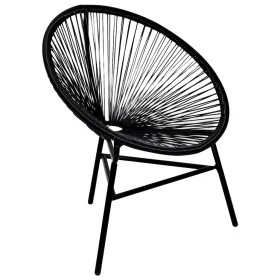 Silla redonda de jardín ratán sintético negro de vidaXL, Sillas de jardín - Ref: Foro24-41383, Precio: 106,52 €, Descuento: %