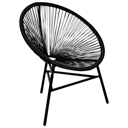 Silla redonda de jardín ratán sintético negro de vidaXL, Sillas de jardín - Ref: Foro24-41383, Precio: 106,52 €, Descuento: %