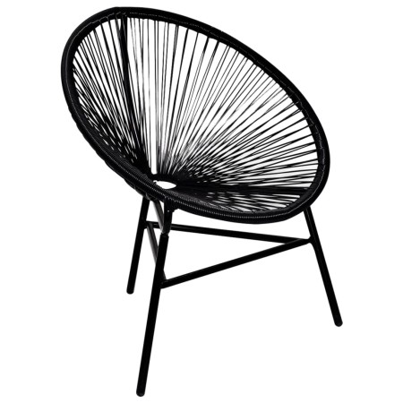 Silla redonda de jardín ratán sintético negro de vidaXL, Sillas de jardín - Ref: Foro24-41383, Precio: 107,52 €, Descuento: %