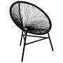 Silla redonda de jardín ratán sintético negro de vidaXL, Sillas de jardín - Ref: Foro24-41383, Precio: 106,52 €, Descuento: %