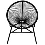 Silla redonda de jardín ratán sintético negro de vidaXL, Sillas de jardín - Ref: Foro24-41383, Precio: 107,52 €, Descuento: %