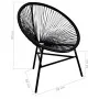 Silla redonda de jardín ratán sintético negro de vidaXL, Sillas de jardín - Ref: Foro24-41383, Precio: 106,52 €, Descuento: %