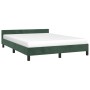 Estructura cama con cabecero terciopelo verde oscuro 140x200 cm de , Camas y somieres - Ref: Foro24-347576, Precio: 119,64 €,...