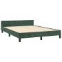 Estructura cama con cabecero terciopelo verde oscuro 140x200 cm de , Camas y somieres - Ref: Foro24-347576, Precio: 119,64 €,...
