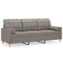 3-seater sofa with taupe gray fabric cushions 180 cm by , Sofas - Ref: Foro24-3200797, Price: 274,96 €, Discount: %
