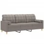Sofá de 3 plazas con cojines tela gris taupe 180 cm de , Sofás - Ref: Foro24-3200797, Precio: 274,96 €, Descuento: %