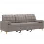Sofá de 3 plazas con cojines tela gris taupe 180 cm de , Sofás - Ref: Foro24-3200797, Precio: 279,30 €, Descuento: %