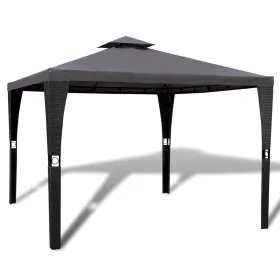 Cenador con tejado 3x3 m gris oscuro de vidaXL, Carpas y cenadores - Ref: Foro24-41451, Precio: 243,59 €, Descuento: %