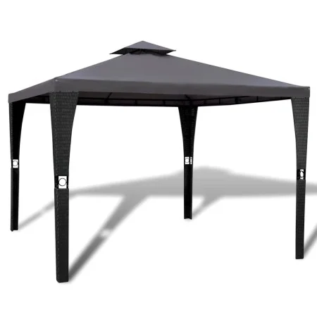 Cenador con tejado 3x3 m gris oscuro de vidaXL, Carpas y cenadores - Ref: Foro24-41451, Precio: 243,59 €, Descuento: %