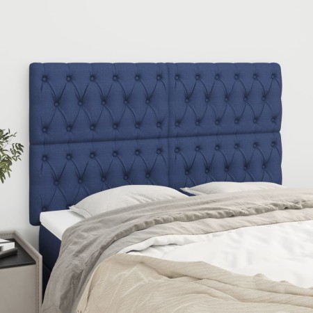 Cabeceros 4 unidades tela azul 72x7x78/88 cm de , Cabeceros y pies de cama - Ref: Foro24-3116672, Precio: 98,64 €, Descuento: %