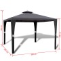 Cenador con tejado 3x3 m gris oscuro de vidaXL, Carpas y cenadores - Ref: Foro24-41451, Precio: 247,51 €, Descuento: %