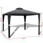 Cenador con tejado 3x3 m gris oscuro de vidaXL, Carpas y cenadores - Ref: Foro24-41451, Precio: 243,59 €, Descuento: %