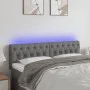 Dark gray fabric headboard with LED 144x7x78/88 cm by , Headboards and footboards - Ref: Foro24-3121947, Price: 69,70 €, Disc...