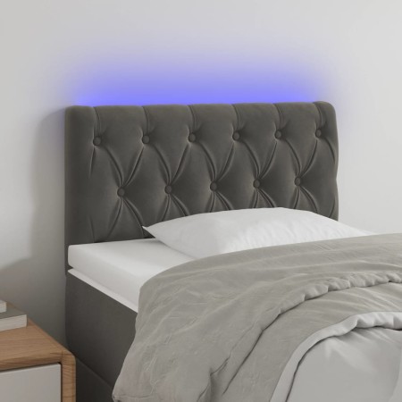 Cabecero con LED de terciopelo gris oscuro 80x7x78/88 cm de , Cabeceros y pies de cama - Ref: Foro24-3121979, Precio: 45,75 €...