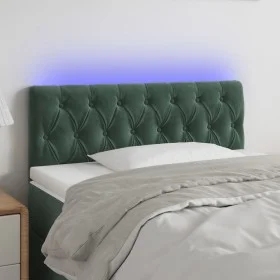 LED-Kopfteil aus dunkelgrünem Samt, 90 x 7 x 78/88 cm von , Kopf- und Fußteile - Ref: Foro24-3121987, Preis: 61,96 €, Rabatt: %