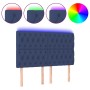 Cabecero con luces LED tela azul 144x7x118/128 cm de , Cabeceros y pies de cama - Ref: Foro24-3122764, Precio: 105,08 €, Desc...