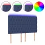 Headboard with LED lights blue fabric 144x7x118/128 cm by , Headboards and footboards - Ref: Foro24-3122764, Price: 126,76 €,...