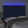 Headboard with LED lights blue fabric 144x7x118/128 cm by , Headboards and footboards - Ref: Foro24-3122764, Price: 126,76 €,...