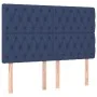Headboard with LED lights blue fabric 144x7x118/128 cm by , Headboards and footboards - Ref: Foro24-3122764, Price: 126,76 €,...
