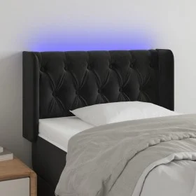 Cabecero con LED de terciopelo negro 83x16x78/88 cm de , Cabeceros y pies de cama - Ref: Foro24-3123604, Precio: 60,40 €, Des...