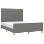 Estructura de cama con cabecero de tela gris oscuro 140x200 cm de , Camas y somieres - Ref: Foro24-3125301, Precio: 238,03 €,...