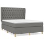 Cama box spring con colchón tela gris oscuro 140x200 cm de , Camas y somieres - Ref: Foro24-3128766, Precio: 525,87 €, Descue...