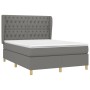 Cama box spring con colchón tela gris oscuro 140x200 cm de , Camas y somieres - Ref: Foro24-3128766, Precio: 525,87 €, Descue...