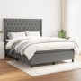 Cama box spring con colchón tela gris oscuro 140x200 cm de , Camas y somieres - Ref: Foro24-3131674, Precio: 517,32 €, Descue...