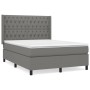 Cama box spring con colchón tela gris oscuro 140x200 cm de , Camas y somieres - Ref: Foro24-3131674, Precio: 517,32 €, Descue...