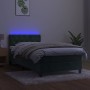 Cama box spring colchón y LED terciopelo verde oscuro 80x200 cm de , Camas y somieres - Ref: Foro24-3134552, Precio: 272,69 €...