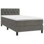 Cama box spring colchón y LED terciopelo gris oscuro 80x200 cm de , Camas y somieres - Ref: Foro24-3134550, Precio: 293,46 €,...