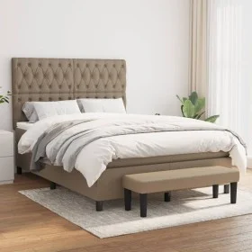 Boxspringbett mit taupegrauer Stoffmatratze 140x190 cm von , Betten und Lattenroste - Ref: Foro24-3136833, Preis: 579,65 €, R...