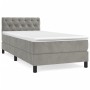 Cama box spring con colchón terciopelo gris claro 80x200 cm de , Camas y somieres - Ref: Foro24-3141449, Precio: 290,57 €, De...