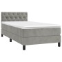 Cama box spring con colchón terciopelo gris claro 80x200 cm de , Camas y somieres - Ref: Foro24-3141449, Precio: 290,57 €, De...
