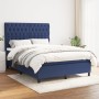 Cama box spring con colchón tela azul 140x190 cm de , Camas y somieres - Ref: Foro24-3142015, Precio: 498,42 €, Descuento: %
