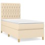 Cama box spring con colchón tela color crema 90x200 cm de , Camas y somieres - Ref: Foro24-3142550, Precio: 339,47 €, Descuen...