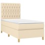 Cama box spring con colchón tela color crema 90x200 cm de , Camas y somieres - Ref: Foro24-3142550, Precio: 339,47 €, Descuen...
