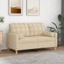 Sofá de 2 plazas con cojines tela color crema 120 cm de , Sofás - Ref: Foro24-3200776, Precio: 215,23 €, Descuento: %