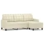 3-seater sofa with cream synthetic leather stool 180 cm by , Sofas - Ref: Foro24-3201015, Price: 280,57 €, Discount: %