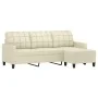 3-seater sofa with cream synthetic leather stool 180 cm by , Sofas - Ref: Foro24-3201015, Price: 280,57 €, Discount: %