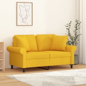Cojines decorativos 2 uds tela amarillo claro 40x40 cm de , Cojines - Ref: Foro24-349476, Precio: 22,41 €, Descuento: %