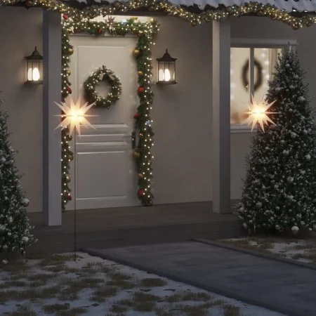 Lámpara de Navidad LED y estaca de tierra plegable blanca 57 cm de , Luces de Navidad - Ref: Foro24-356191, Precio: 60,27 €, ...