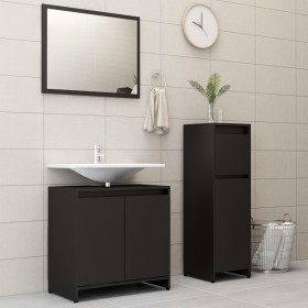 Juego de muebles de baño 3 pzas madera de ingeniería negro de , Muebles de baño - Ref: Foro24-3056926, Precio: 117,62 €, Desc...