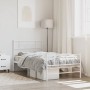 Estructura cama metal con cabecero y pie cama blanca 75x190 cm de , Camas y somieres - Ref: Foro24-355324, Precio: 70,36 €, D...