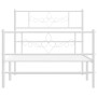 Estructura cama metal con cabecero y pie cama blanca 75x190 cm de , Camas y somieres - Ref: Foro24-355324, Precio: 70,36 €, D...