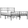 Estructura de cama con cabecero y pie metal negro 120x190 cm de , Camas y somieres - Ref: Foro24-355282, Precio: 107,51 €, De...