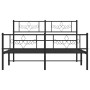 Estructura de cama con cabecero y pie metal negro 120x190 cm de , Camas y somieres - Ref: Foro24-355282, Precio: 107,51 €, De...