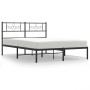 Estructura de cama con cabecero metal negro 140x200 cm de , Camas y somieres - Ref: Foro24-355268, Precio: 101,91 €, Descuent...