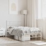 Estructura cama metal con cabecero y pie cama blanca 90x190 cm de , Camas y somieres - Ref: Foro24-355326, Precio: 70,45 €, D...