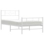 Estructura cama metal con cabecero y pie cama blanca 90x190 cm de , Camas y somieres - Ref: Foro24-355326, Precio: 70,45 €, D...